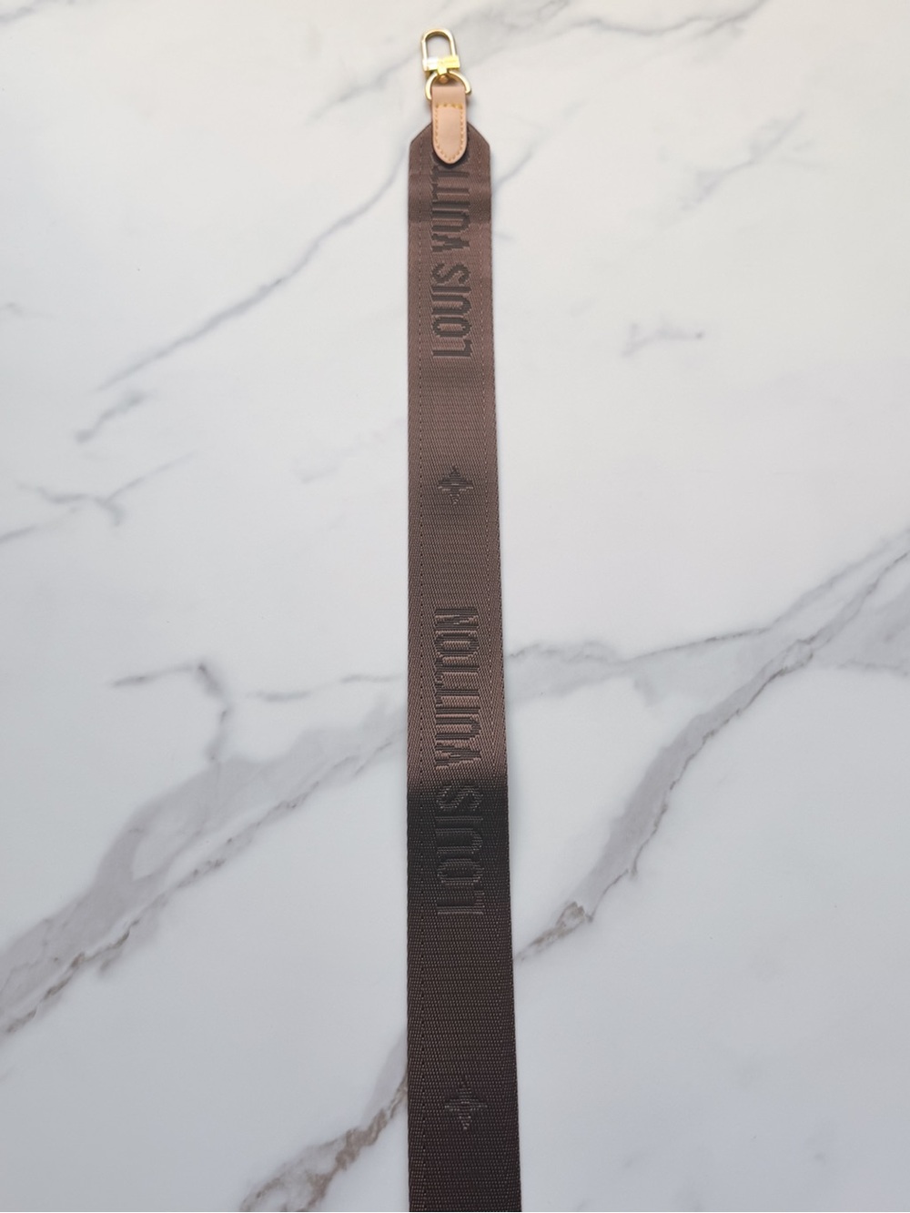 LV Designer Logo guitar Strap with Gold Hardware - Picture 3 of 8